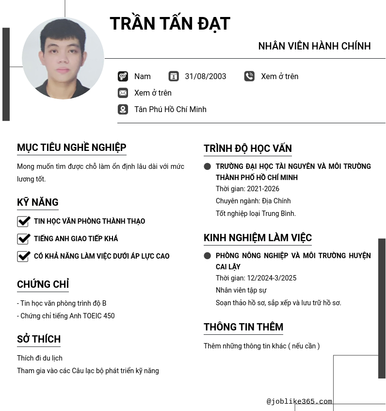 CV ứng viên