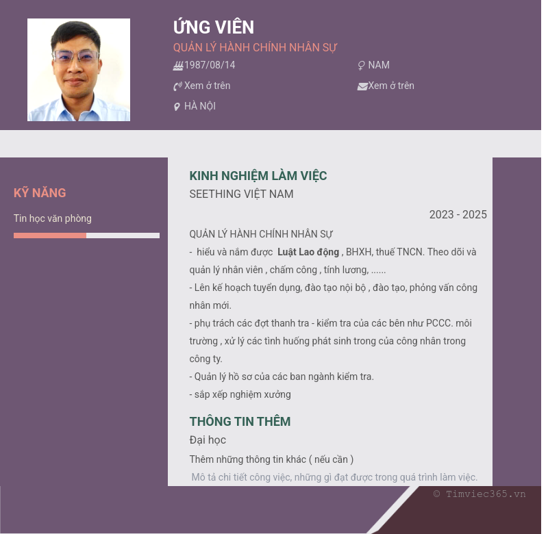 CV ứng viên