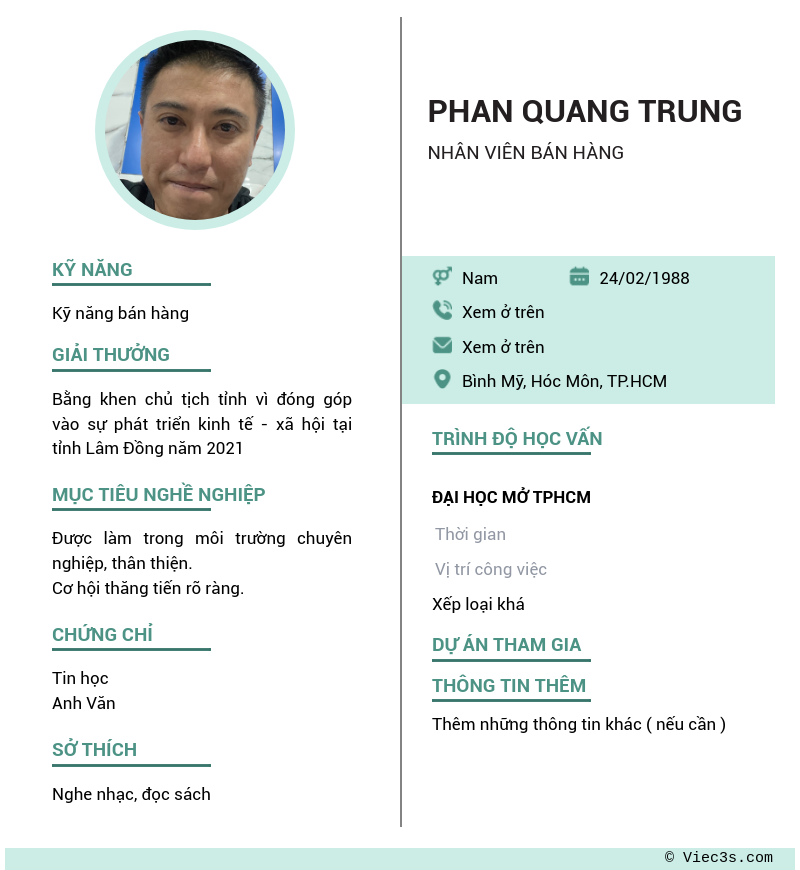 CV ứng viên