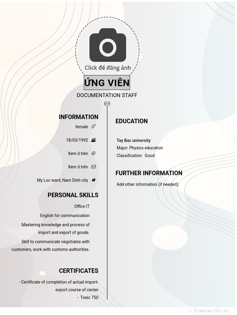 CV ứng viên