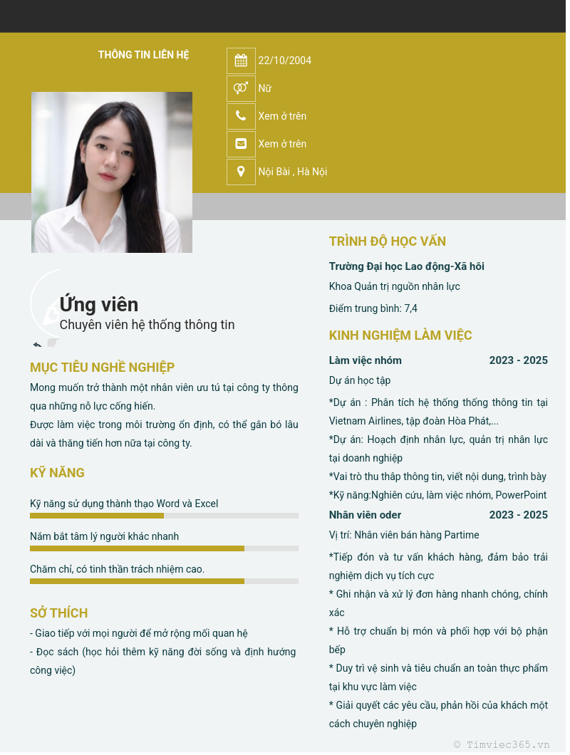 CV ứng viên