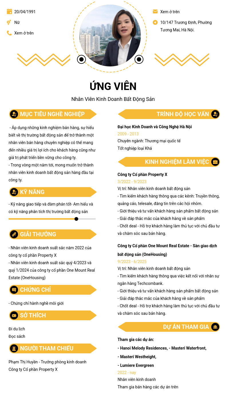 CV ứng viên