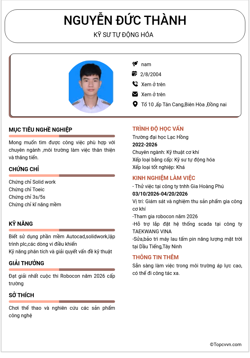 CV ứng viên
