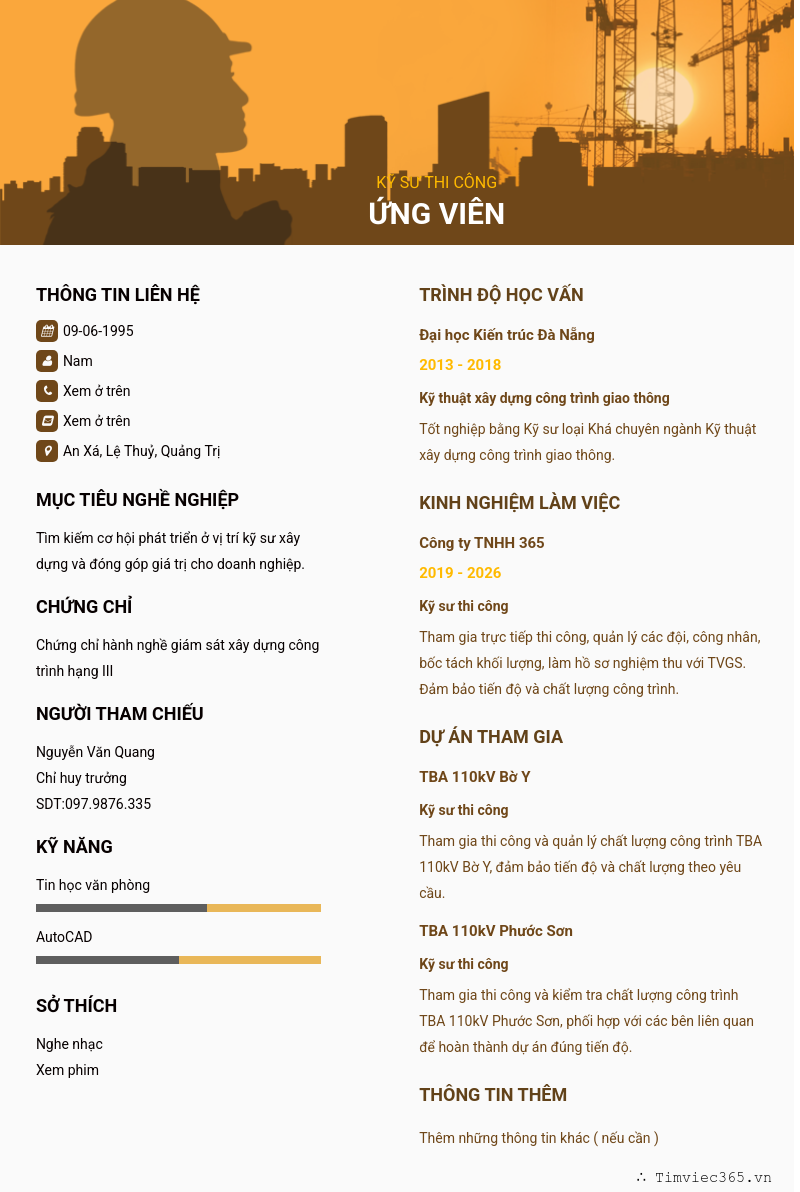 CV ứng viên