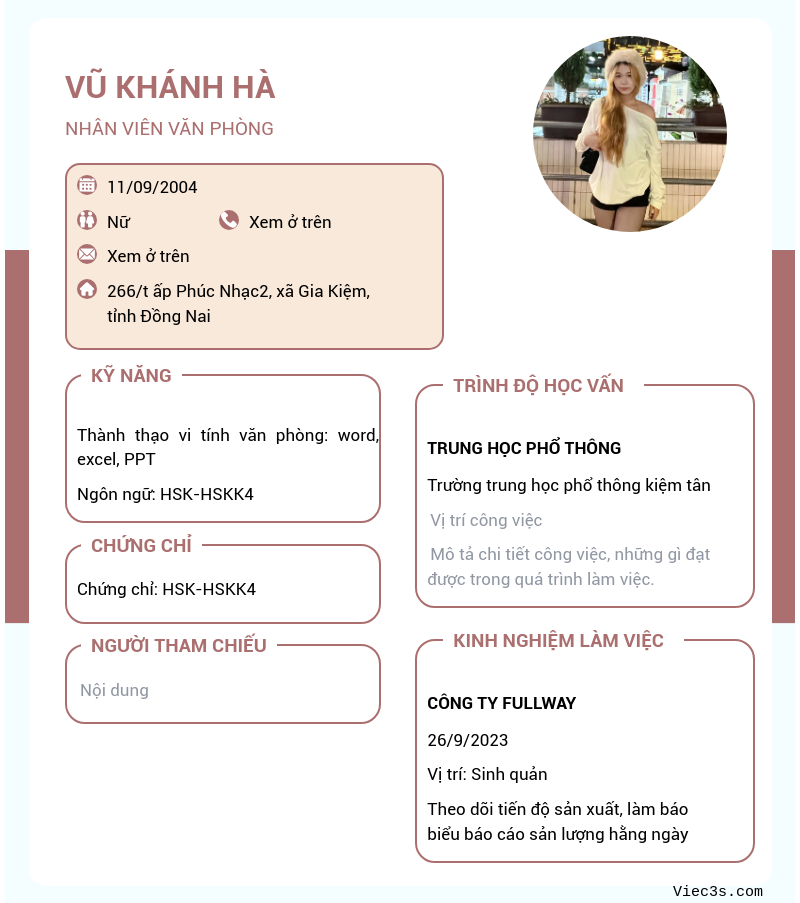 CV ứng viên