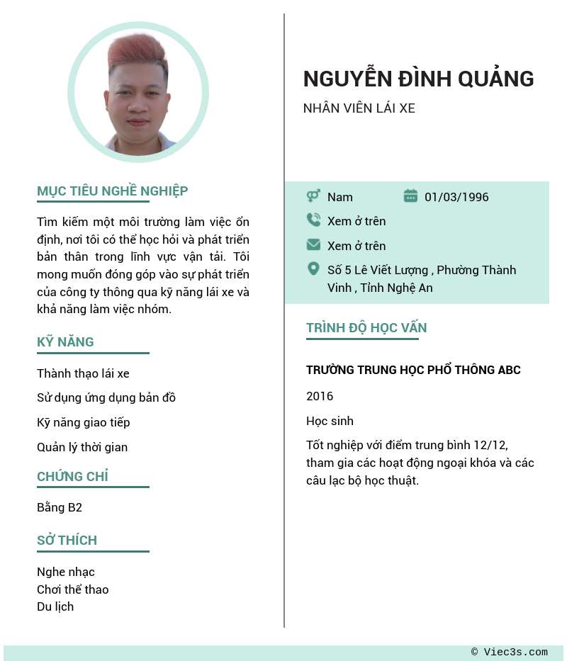 CV ứng viên