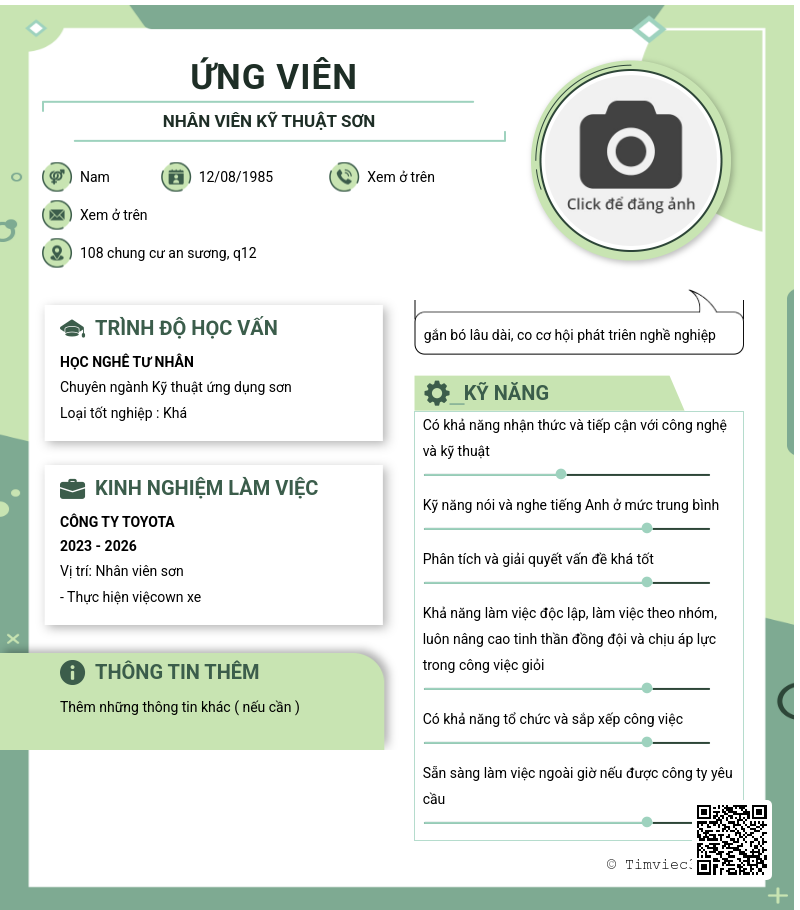 CV ứng viên