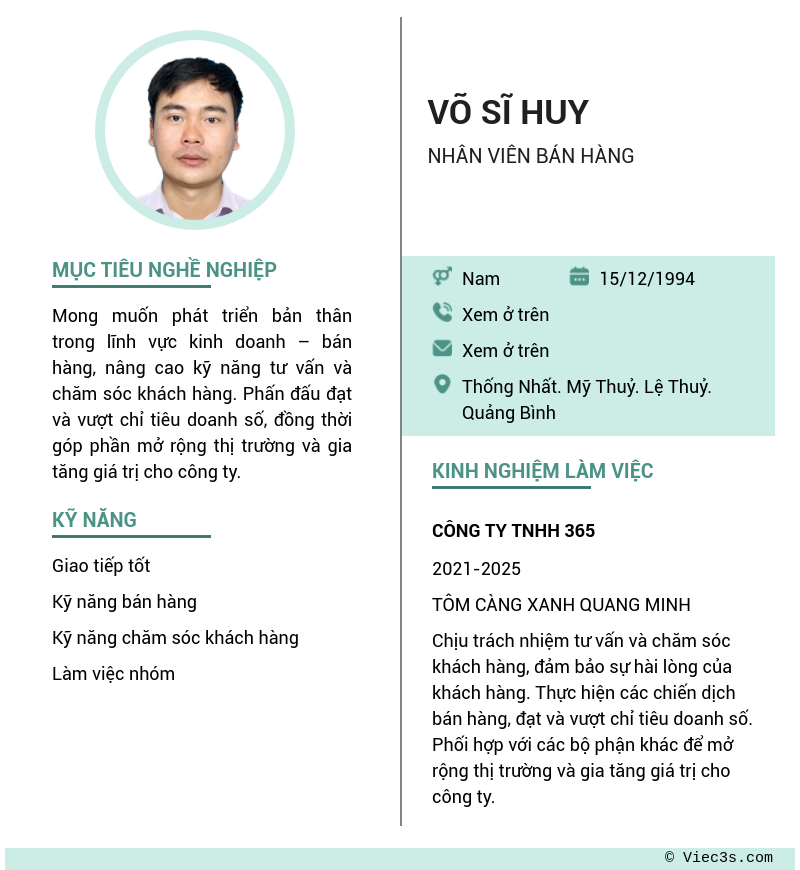 CV ứng viên