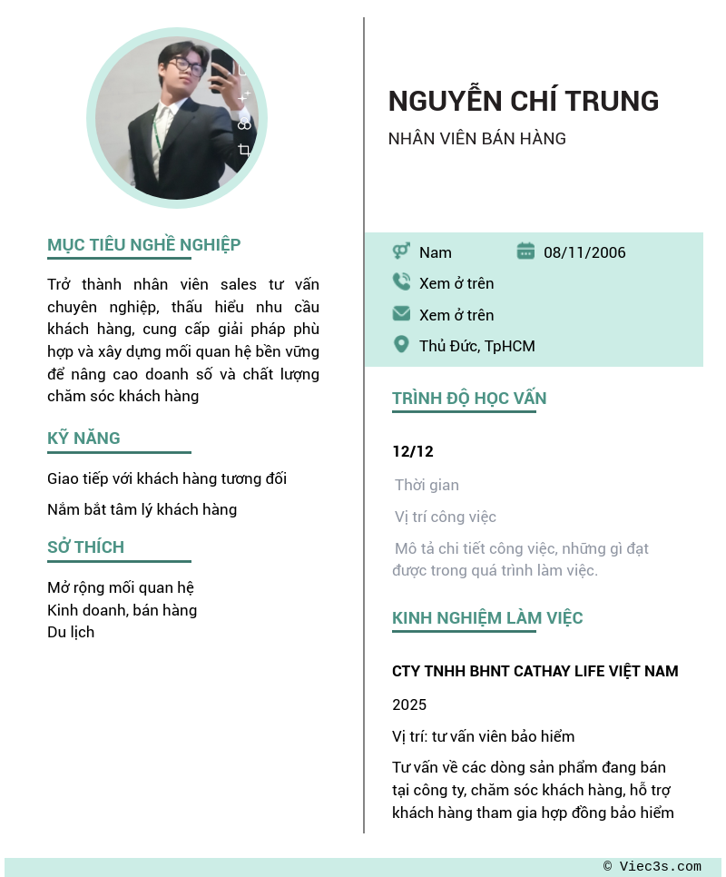 CV ứng viên