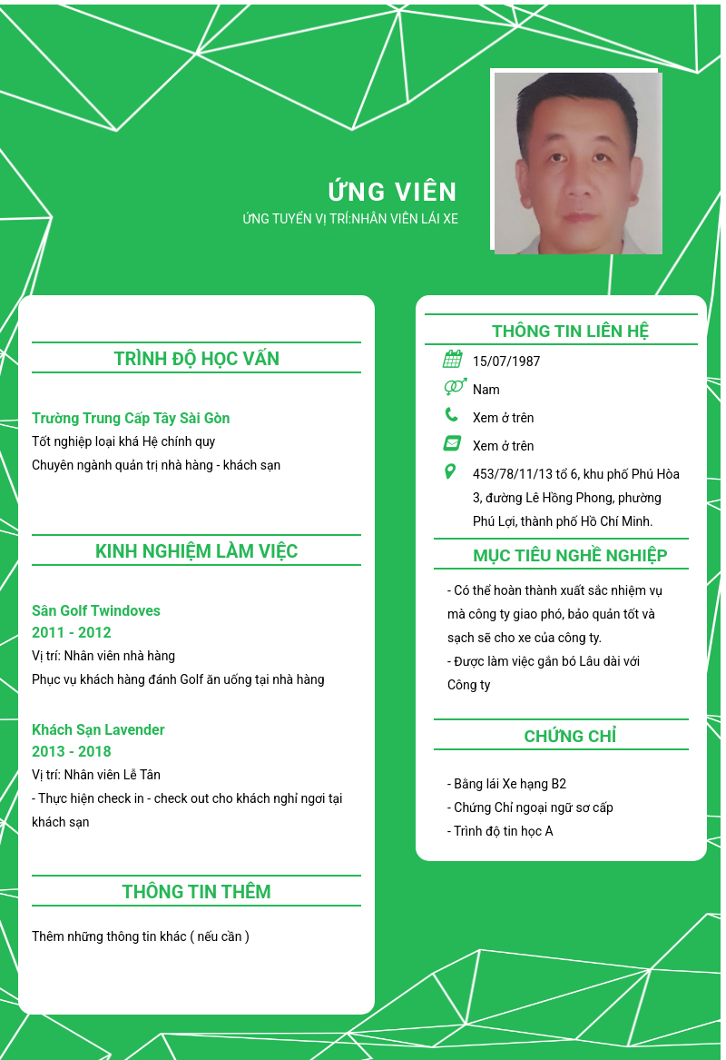 CV ứng viên