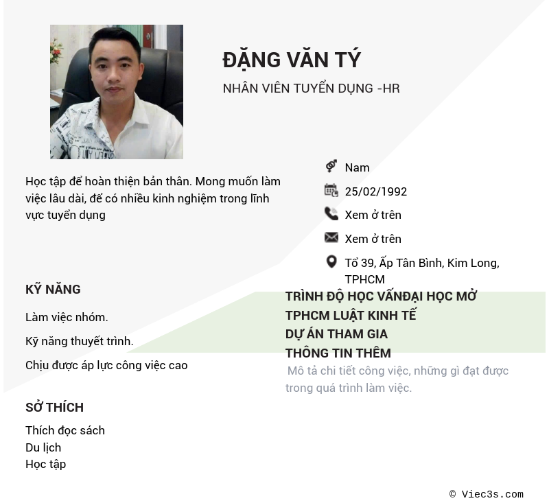 CV ứng viên