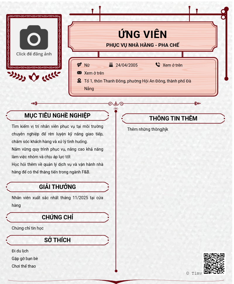 CV ứng viên