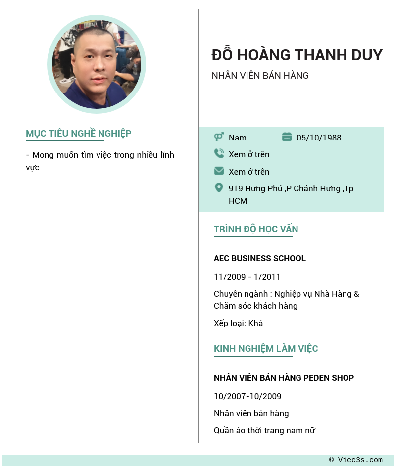 CV ứng viên