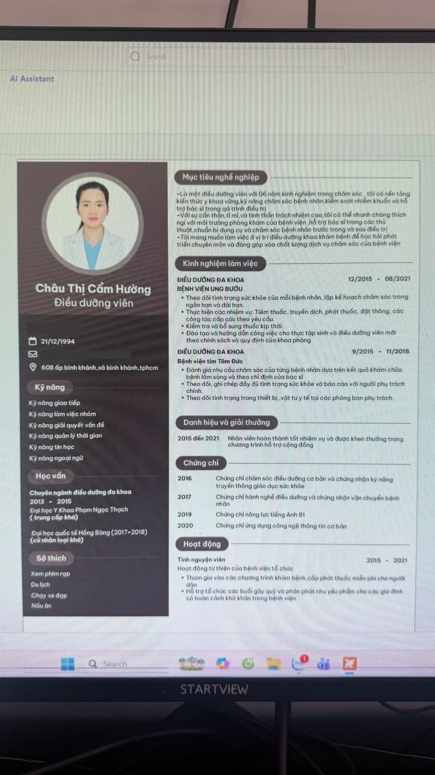 CV ứng viên