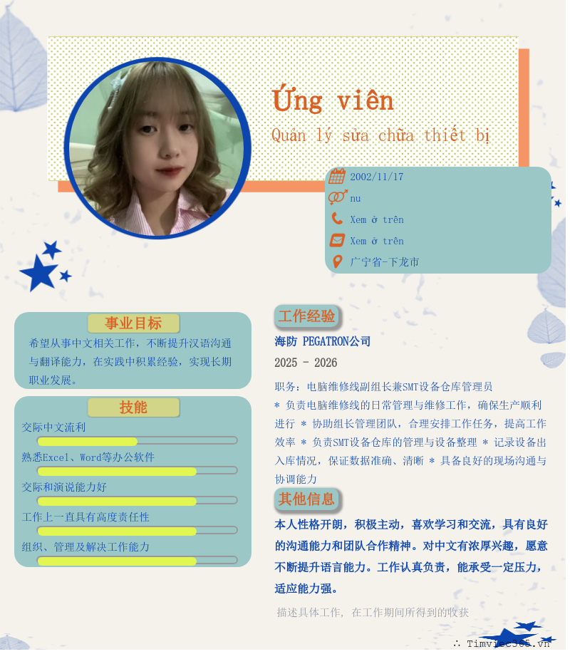 CV ứng viên