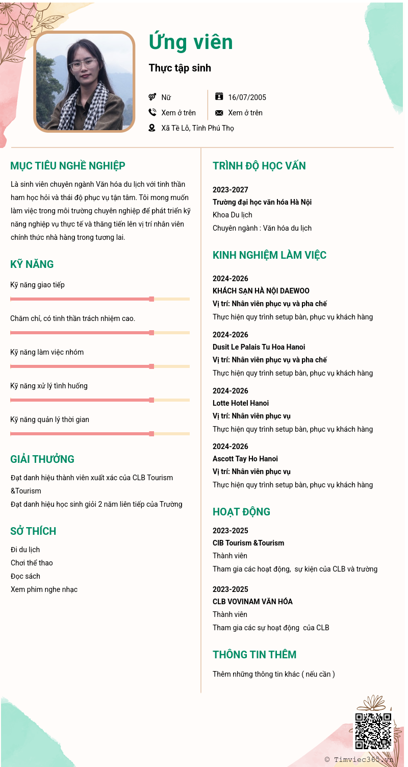 CV ứng viên