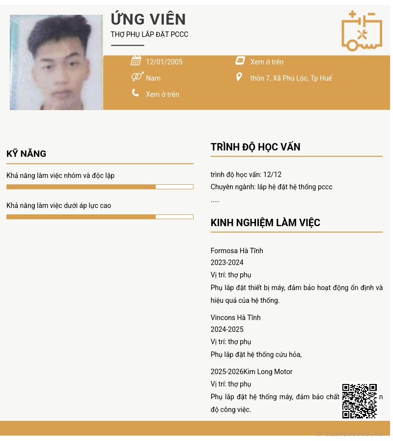 CV ứng viên