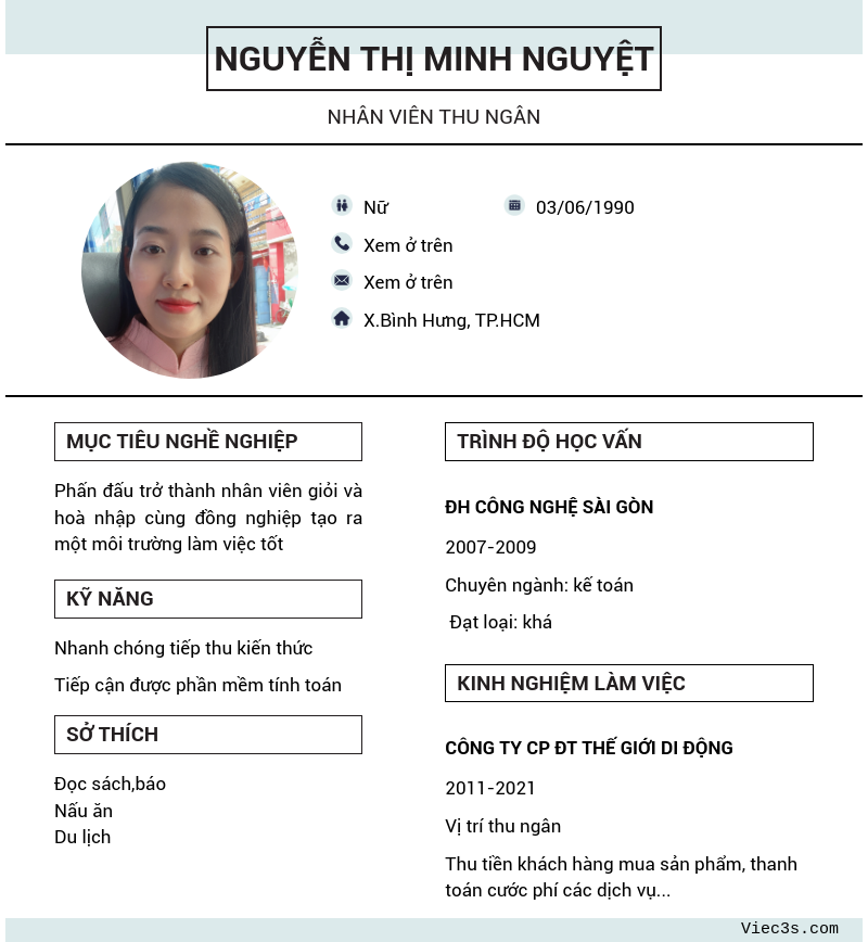 CV ứng viên