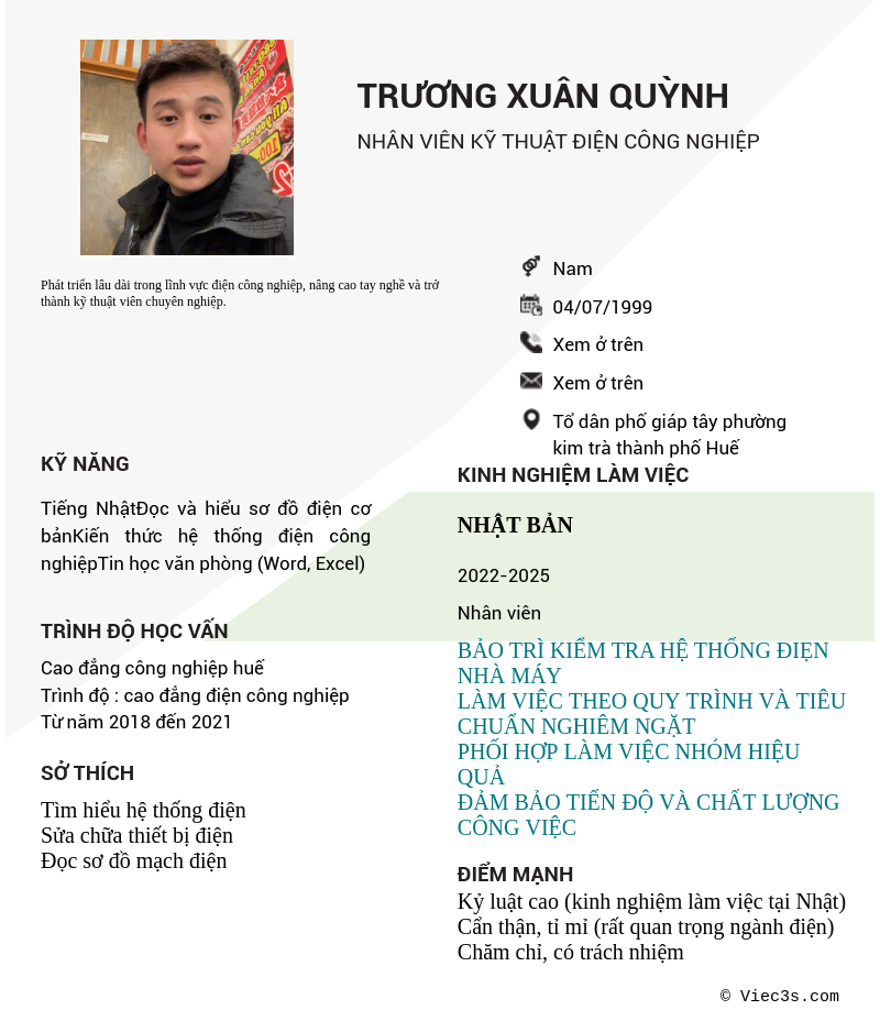 CV ứng viên