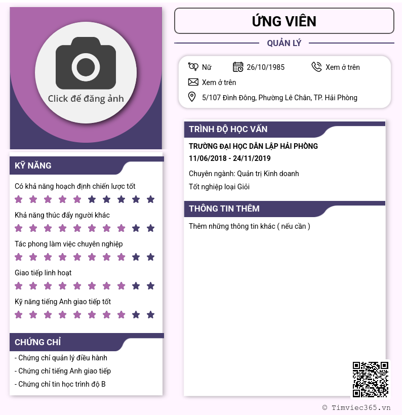 CV ứng viên