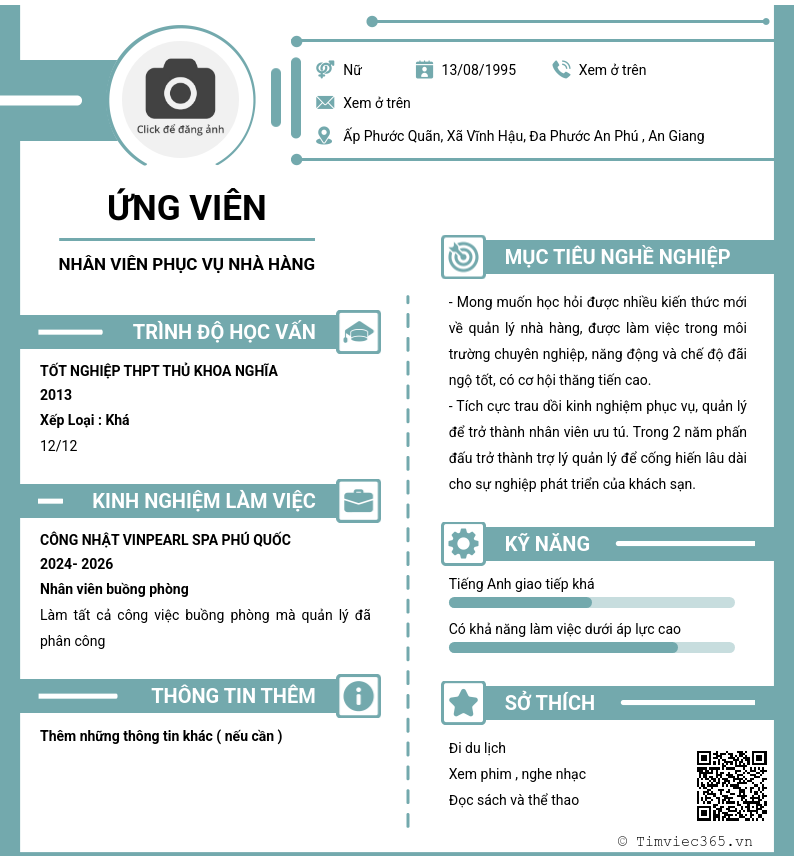 CV ứng viên