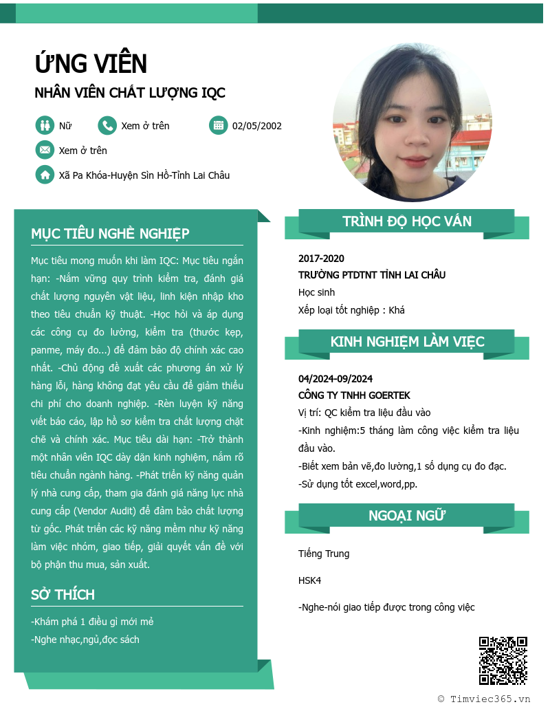 CV ứng viên