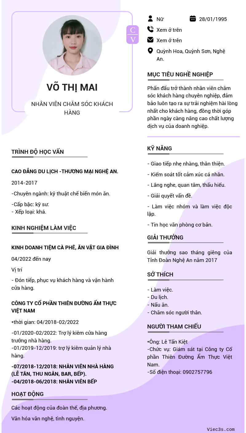 CV ứng viên