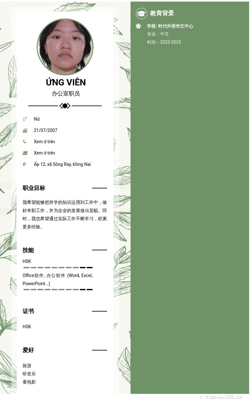 CV ứng viên