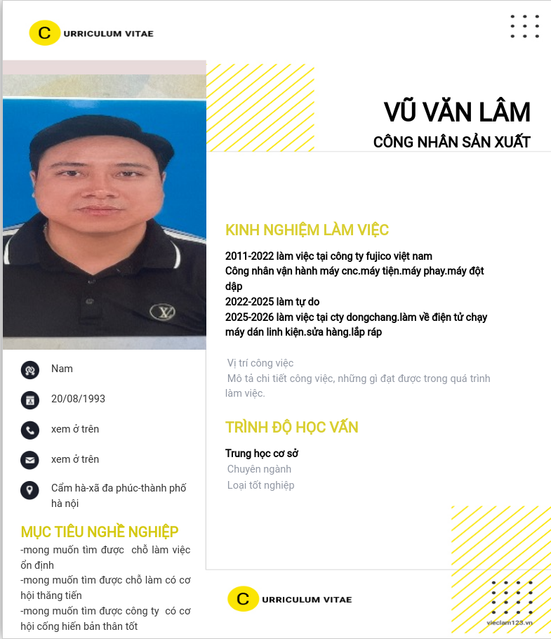 CV ứng viên