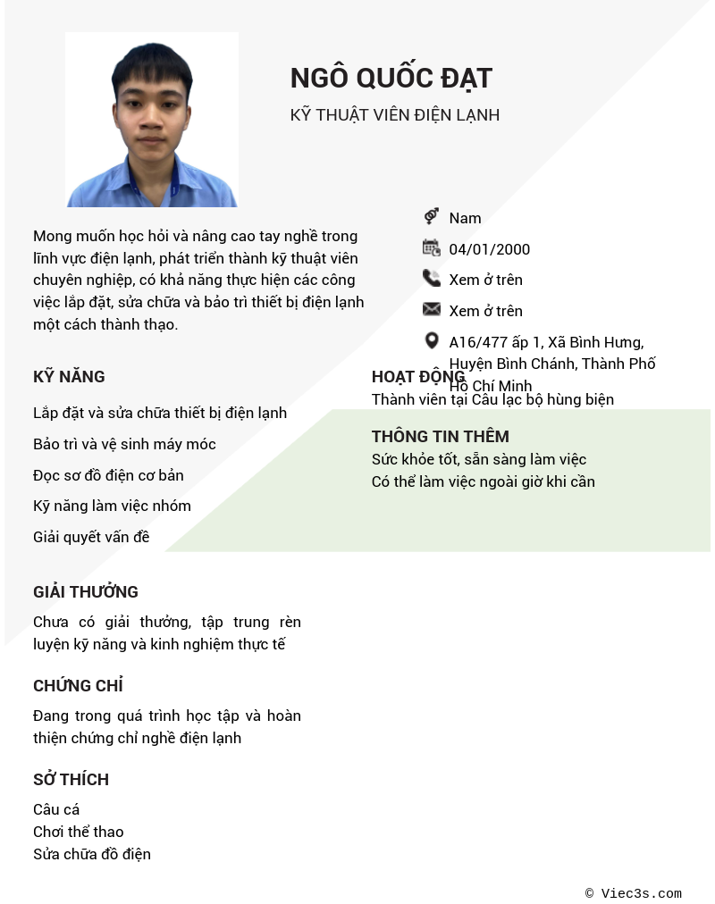 CV ứng viên