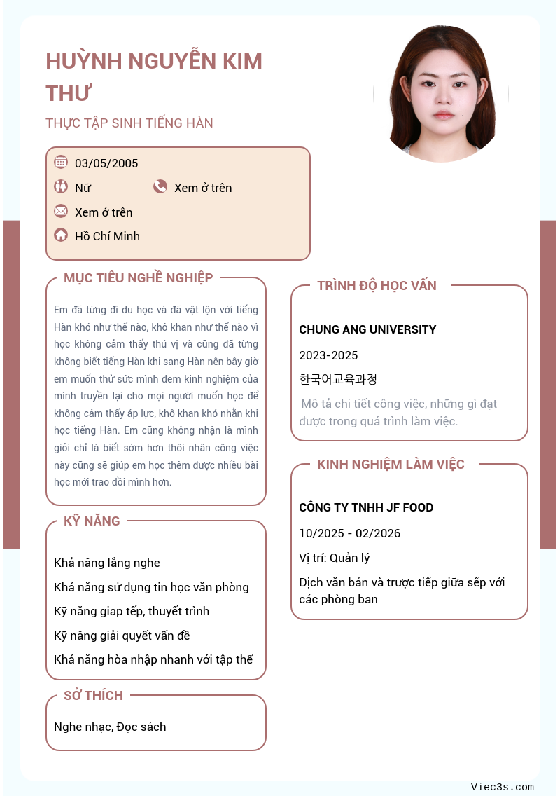 CV ứng viên