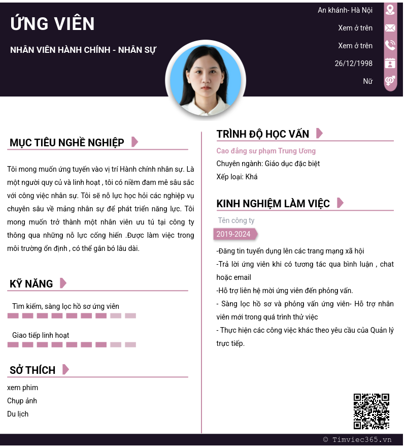 CV ứng viên