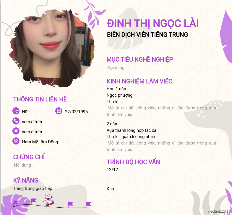 CV ứng viên