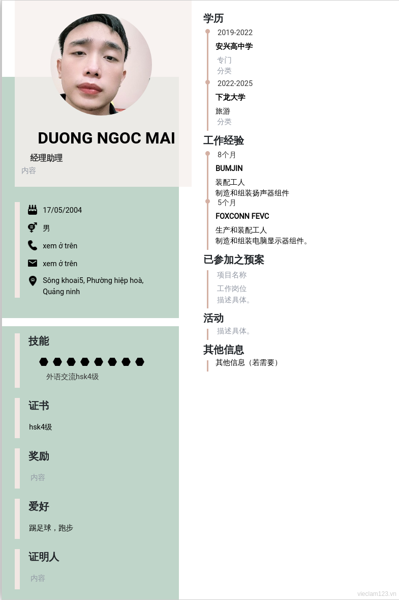 CV ứng viên