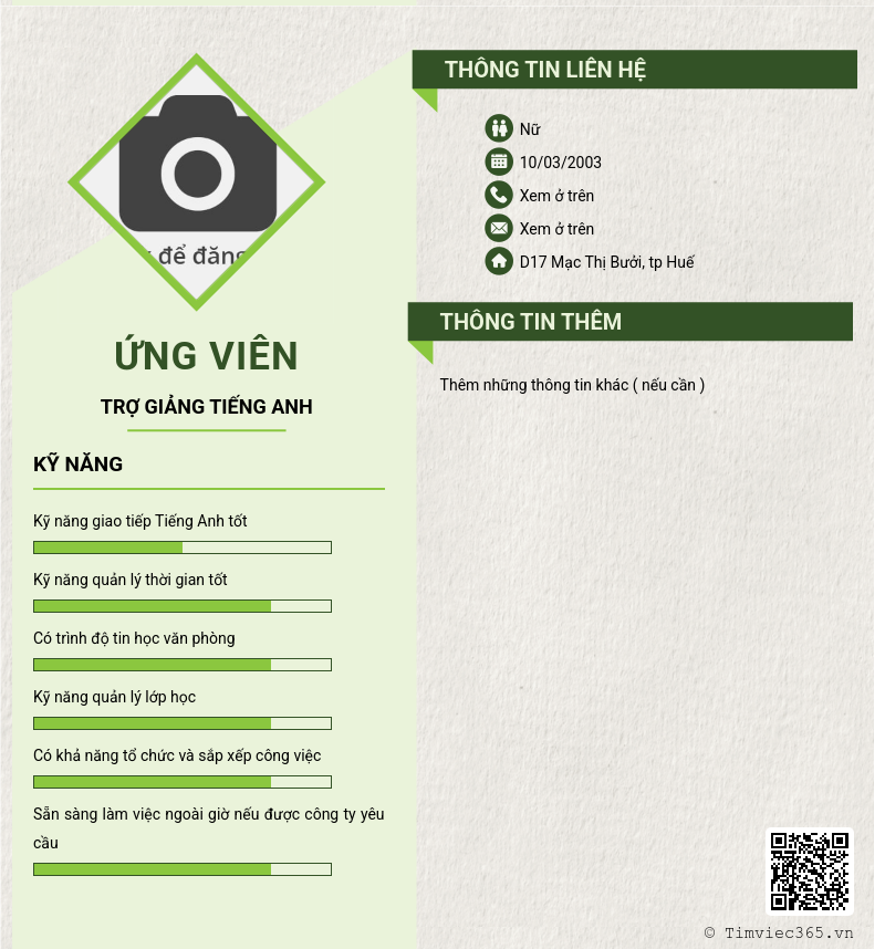 CV ứng viên