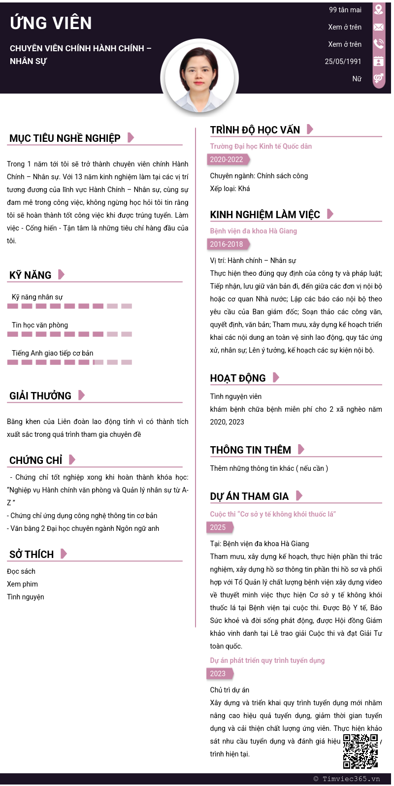CV ứng viên