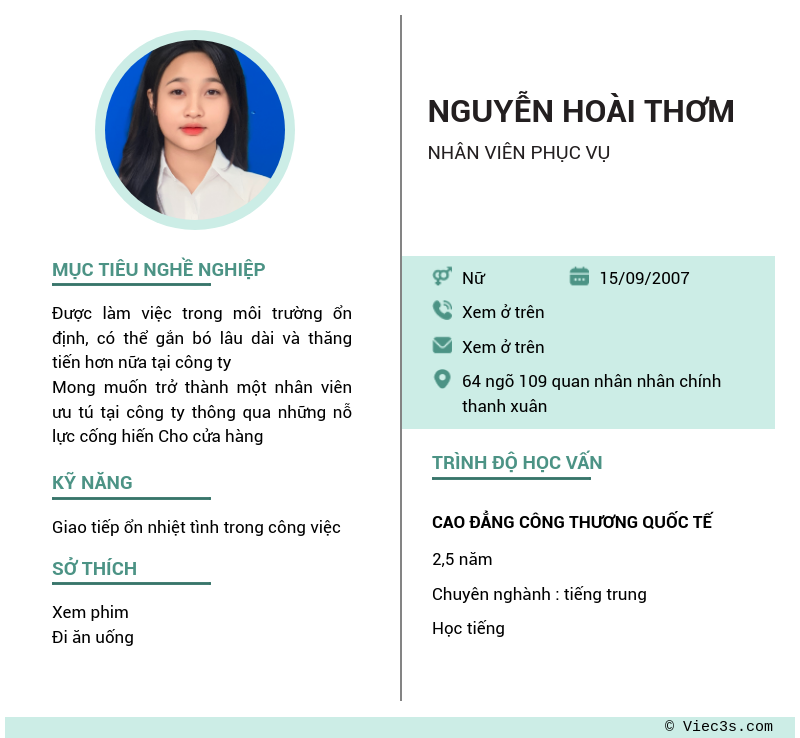 CV ứng viên