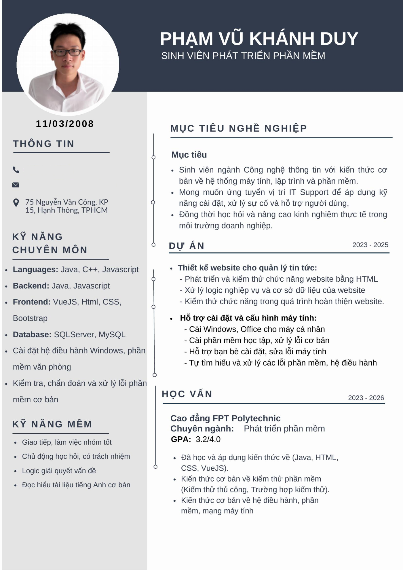 CV ứng viên