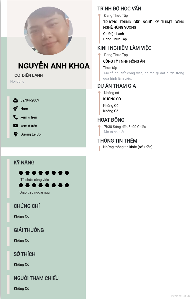 CV ứng viên