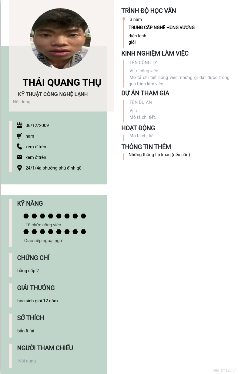 CV ứng viên