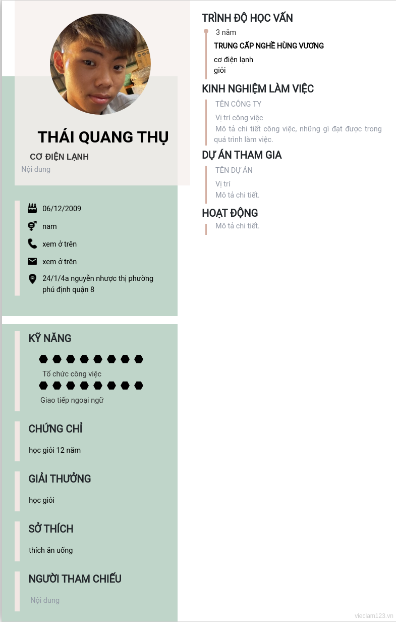 CV ứng viên