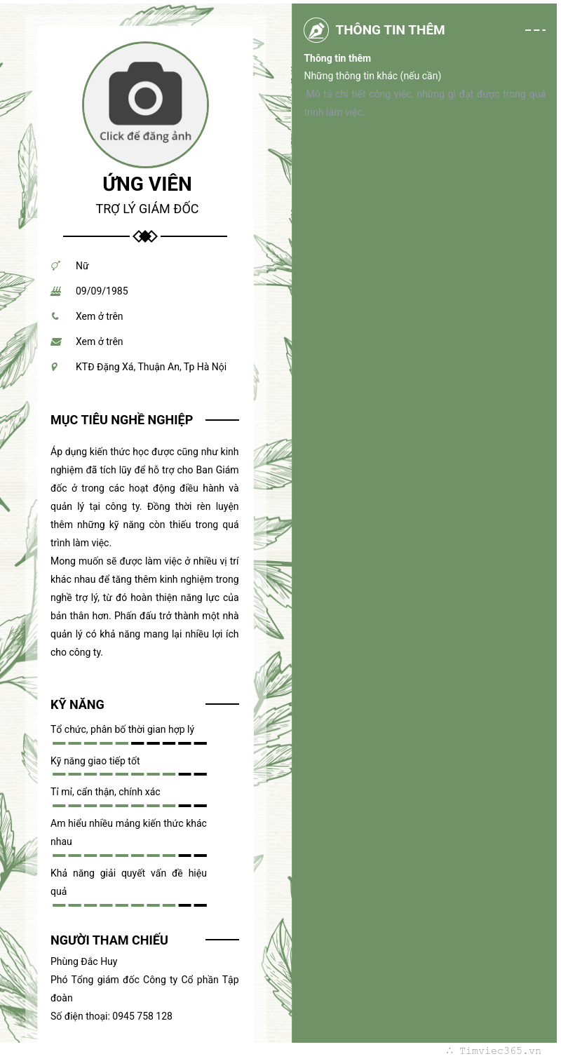 CV ứng viên