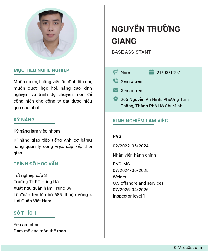 CV ứng viên