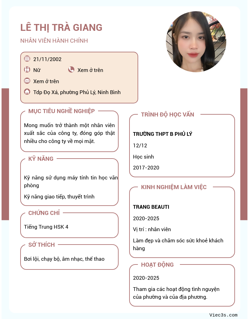 CV ứng viên