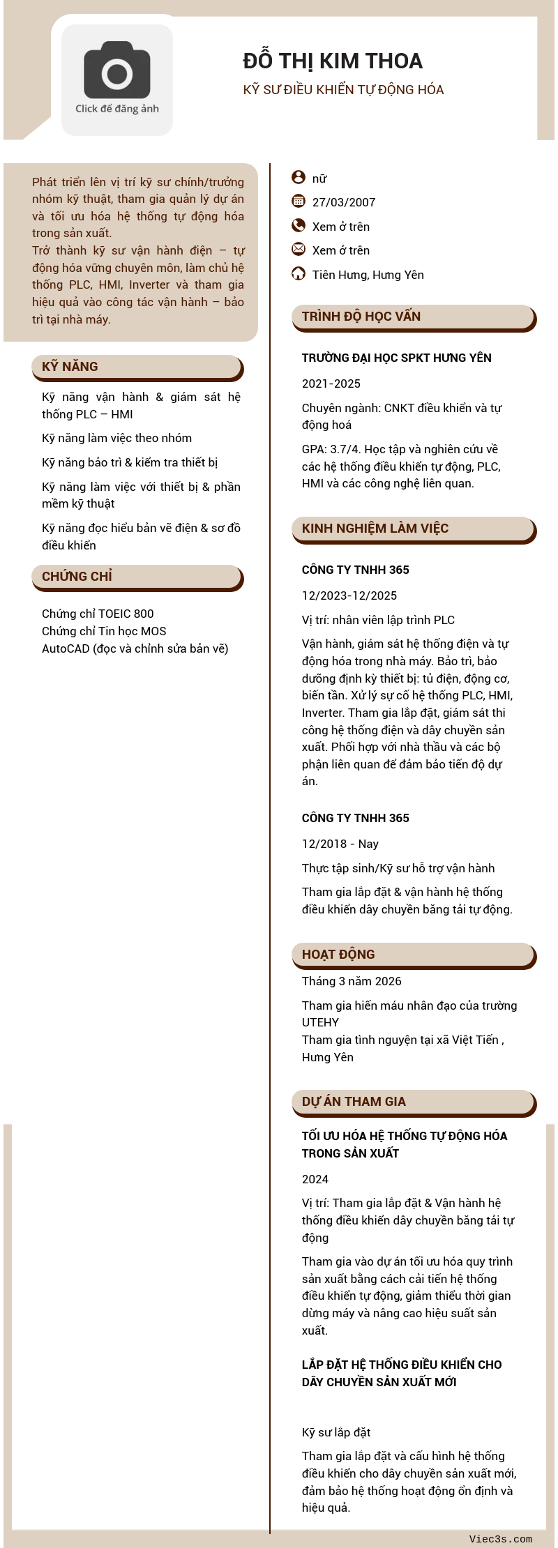 CV ứng viên