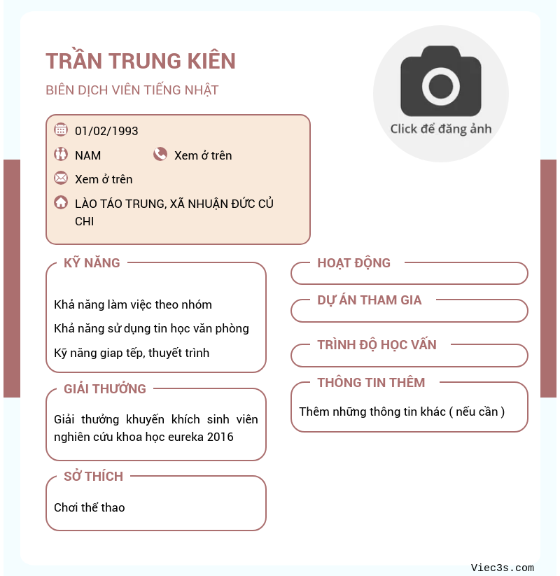 CV ứng viên