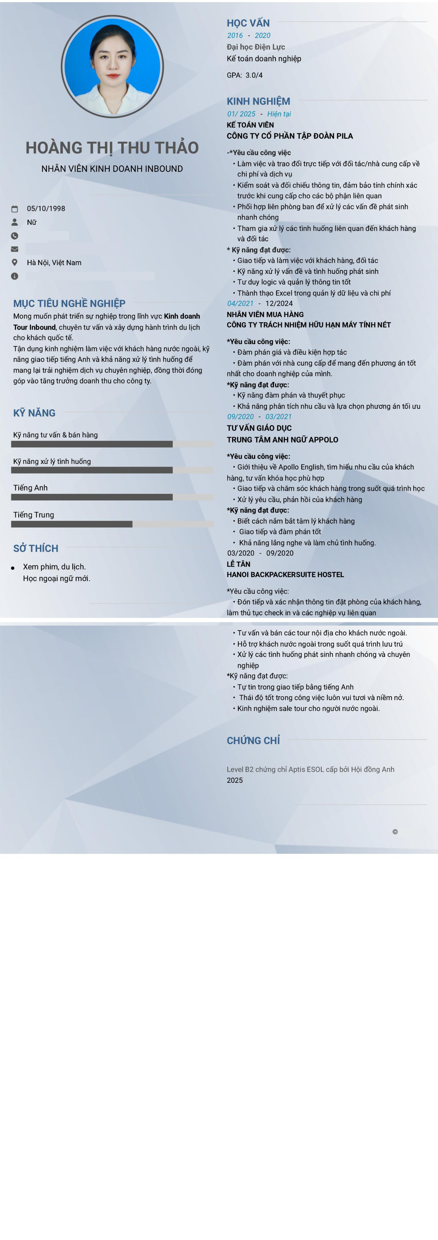 CV ứng viên