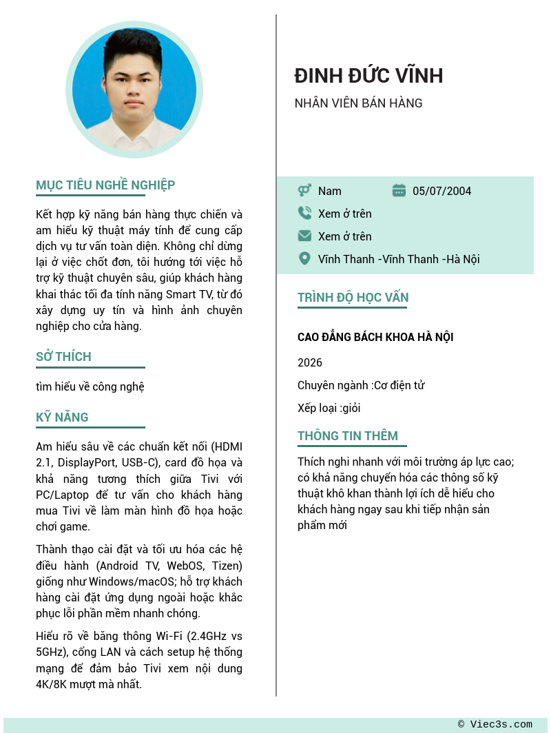 CV ứng viên