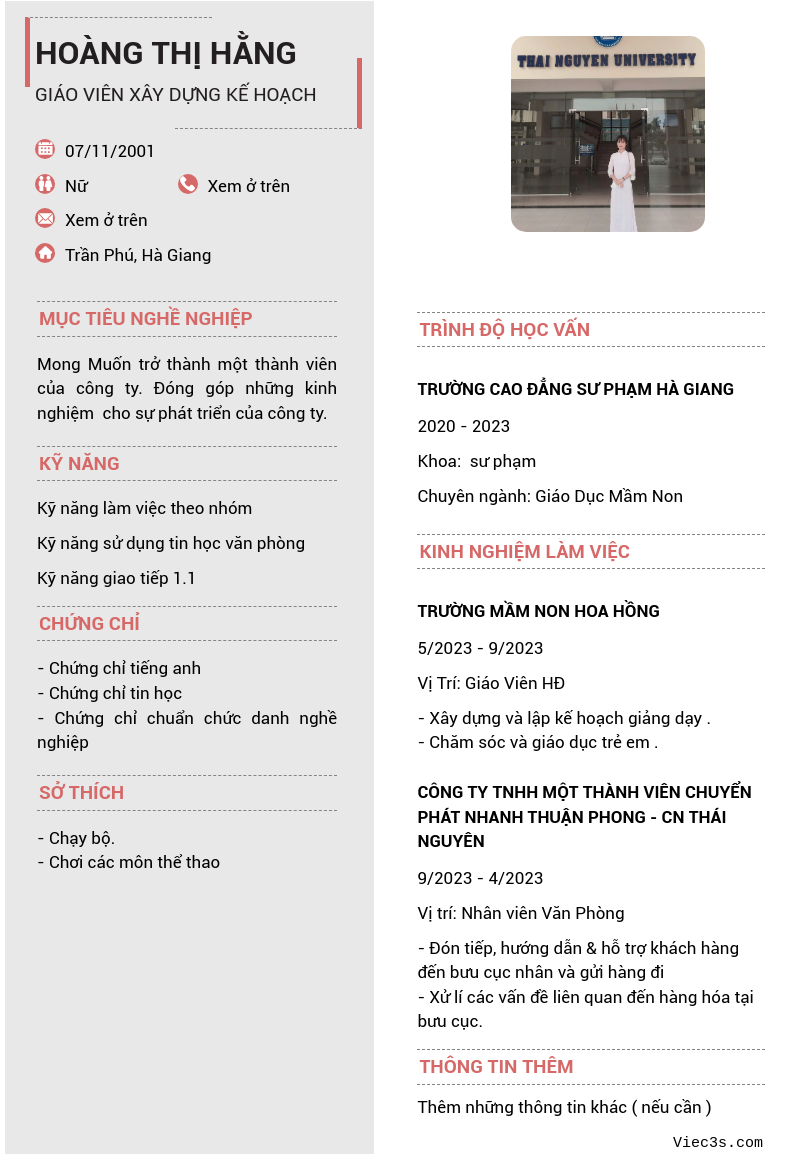 CV ứng viên