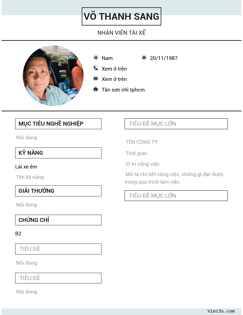 CV ứng viên